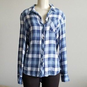 Calvin Klein Button Down Flannel Blouse LARGE